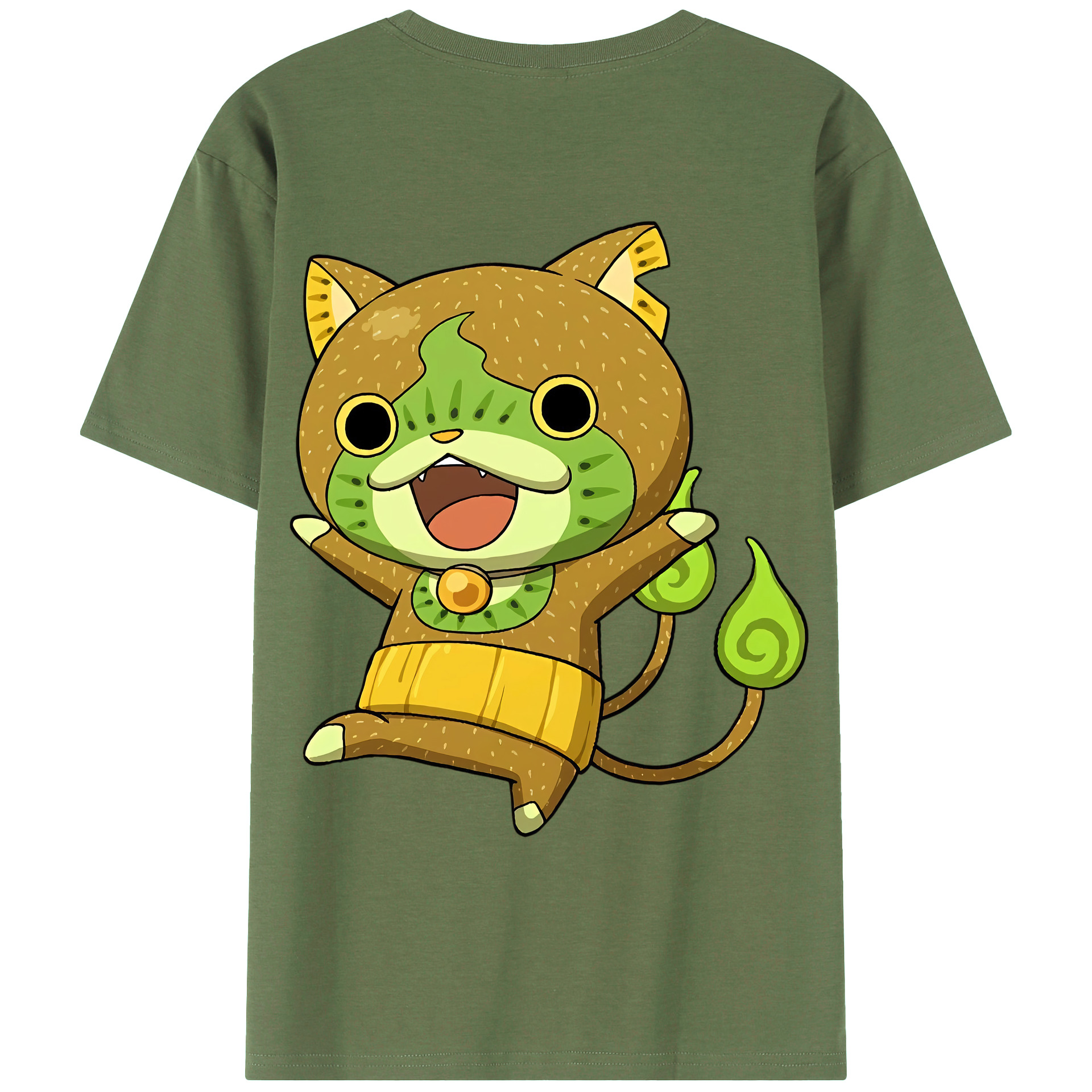 （画像用） 妖怪ウォッチ Yo-kai Watch 綿100％ メンズ半袖Tシャツ（バックプリント） 通気性